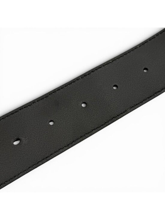 Gucci Leather GG Pattern Interlocking Buckle Wide Belt Black Silver main image 4